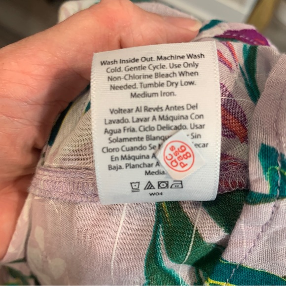 Terra & Sky Floral Tropical Print Square Neck Peasant Top - Picture 7 of 8